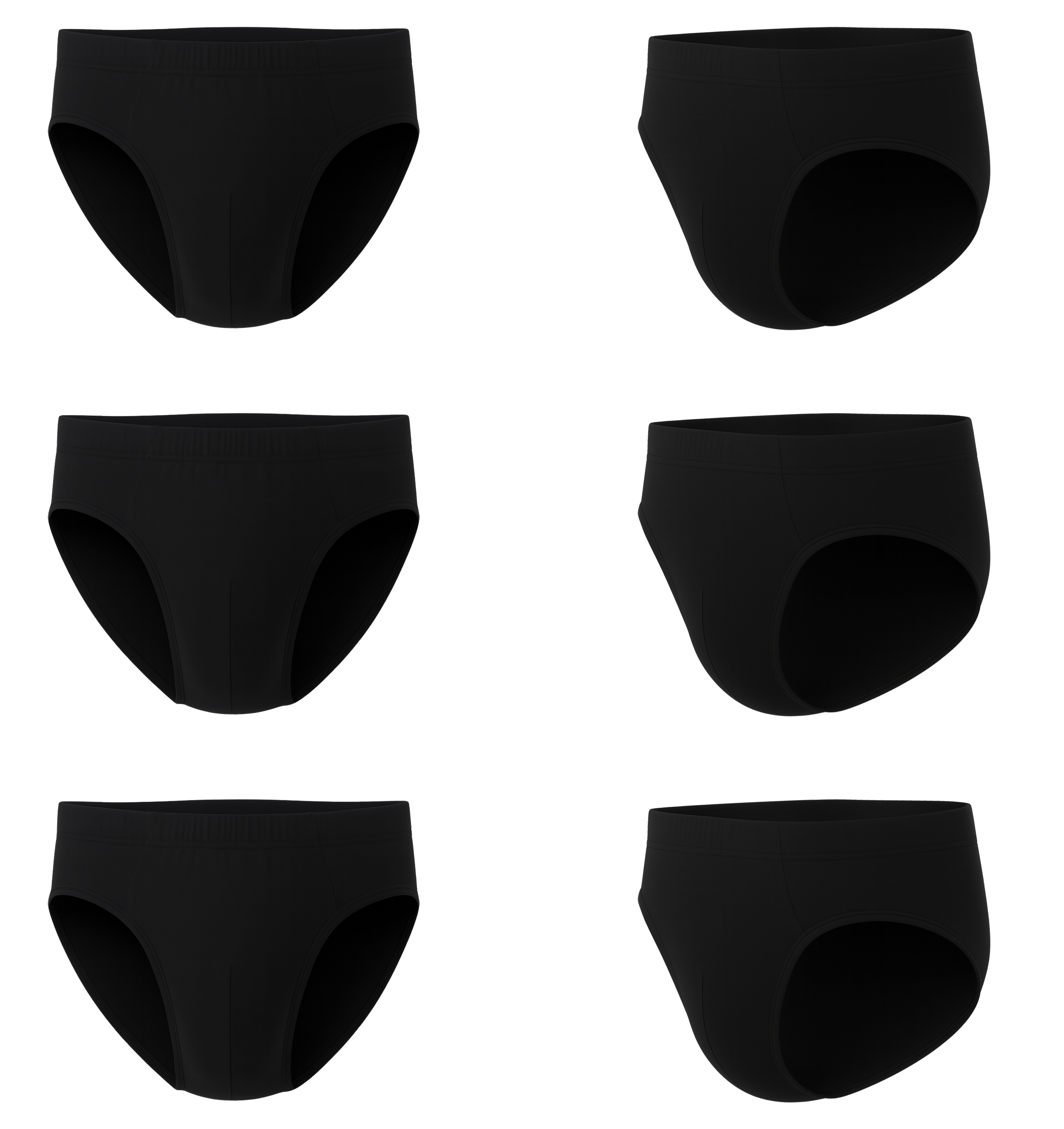 Bahob® 6 Pack Men's Underwear Briefs Ribbed Slips, Ultra Soft Sports Cotton Blend Slips Briefs