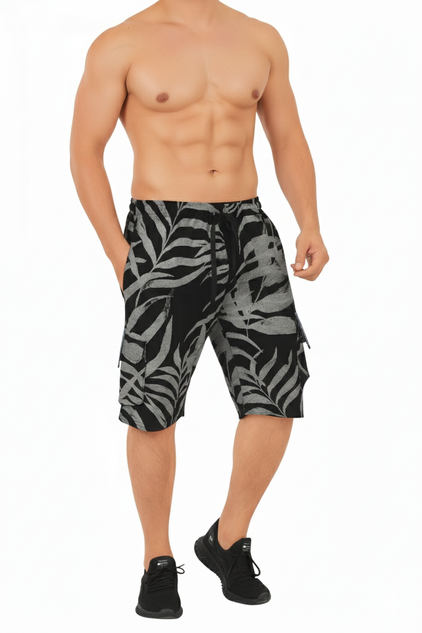 Bahob® Men's Fleece Short, Summer Casual Shorts Cotton with Elasticated Waistband Jogger Shorts S-XXL