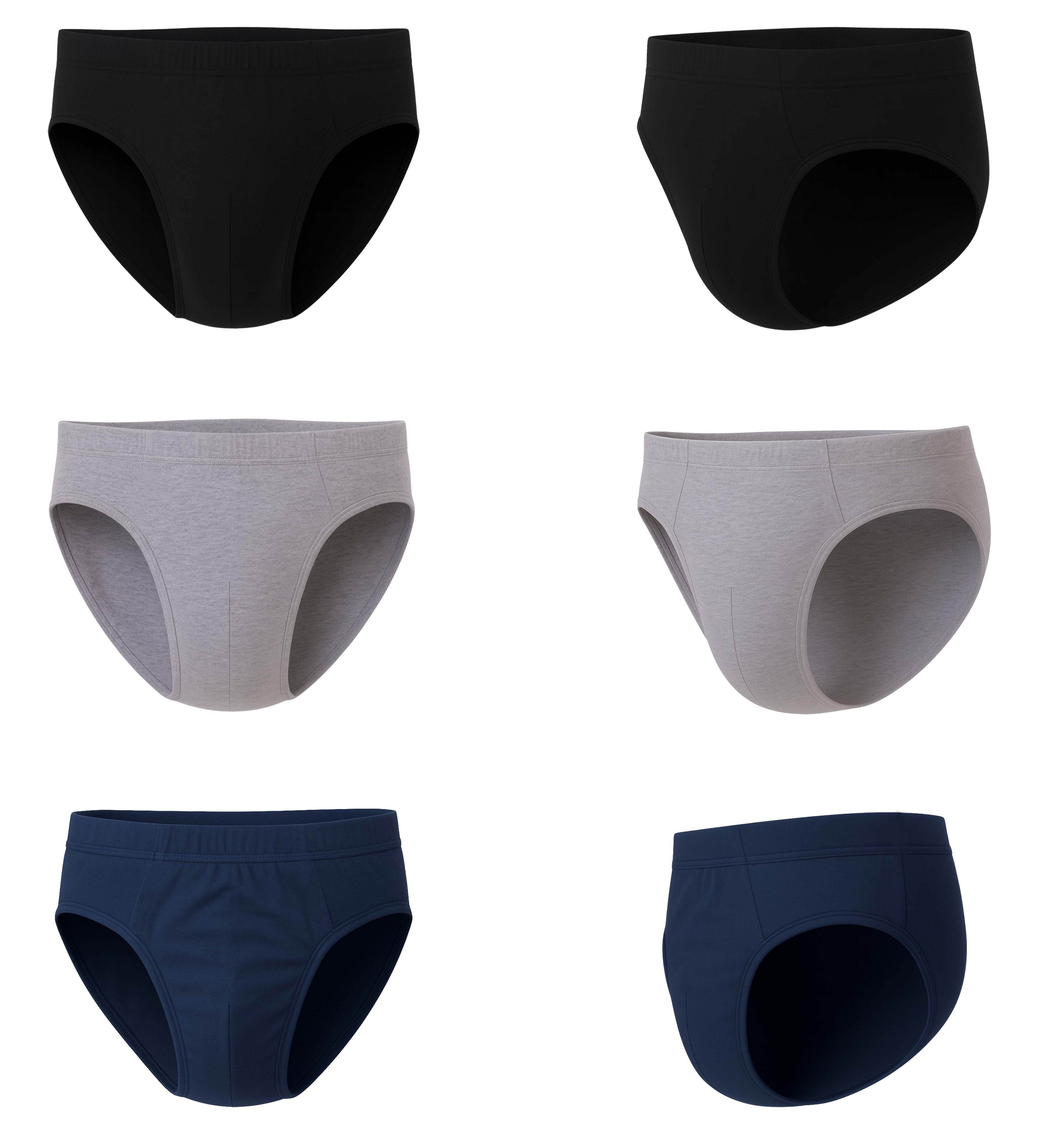 Bahob® 6 Pack Men's Underwear Briefs Ribbed Slips, Ultra Soft Sports Cotton Blend Slips Briefs