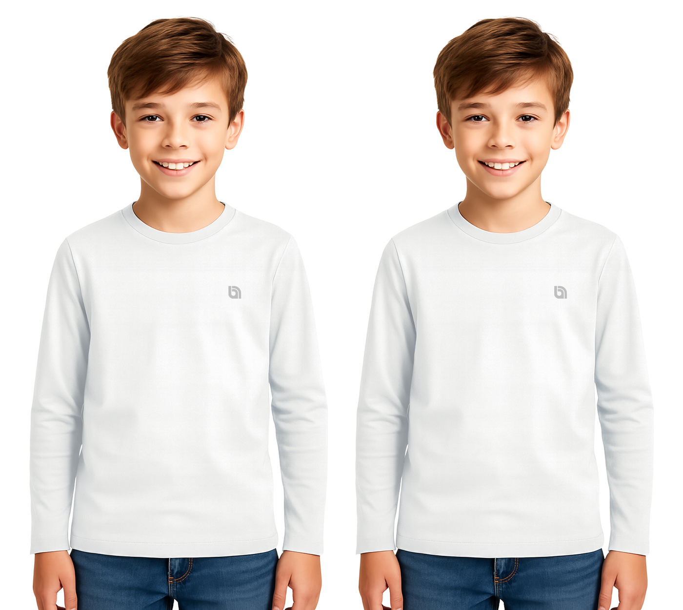 Bahob® 2 Pack Boys Long Sleeve T-Shirt Top Children's Round Neck Long-Sleeve T-Shirt Soft Cotton 3-14 Years kids t shirt