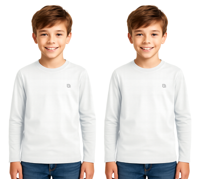 Bahob® 2 Pack Boys Long Sleeve T-Shirt Top Children's Round Neck Long-Sleeve T-Shirt Soft Cotton 3-14 Years kids t shirt