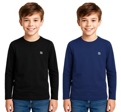 Bahob® 2 Pack Boys Long Sleeve T-Shirt Top Children's Round Neck Long-Sleeve T-Shirt Soft Cotton 3-14 Years kids t shirt