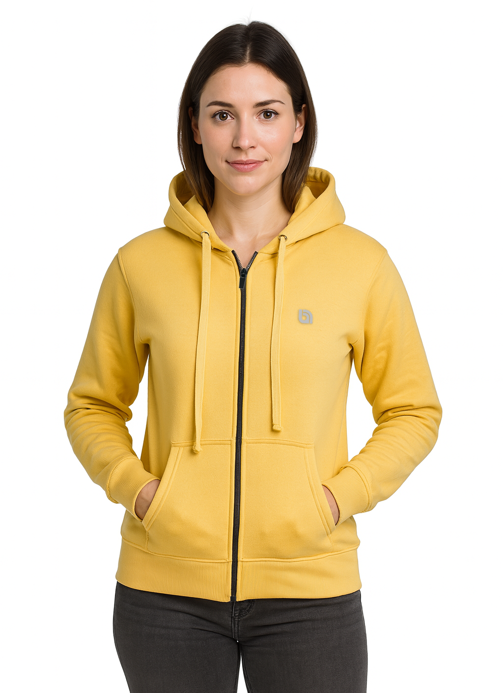 Bahob® Womens Ladies Plain Zip Up Hoodie Long Sleeve Sweatshirt Full Zip Top Soft Jumper Jacket Hoodies Top S-3XL