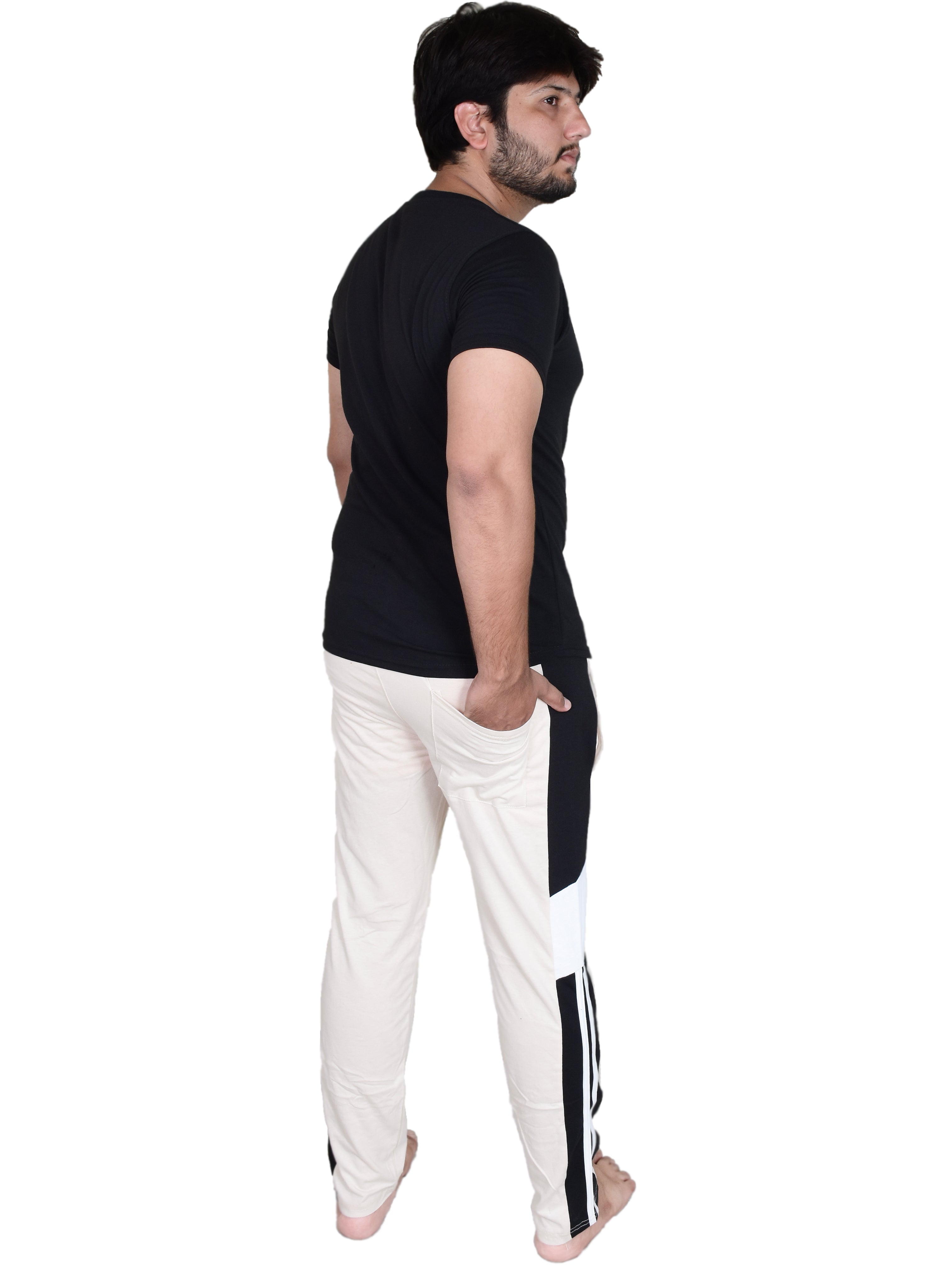 Men's Pyjamas Sets, Plain Short Sleeve Top and Bottoms Loungewear Set - Bahob