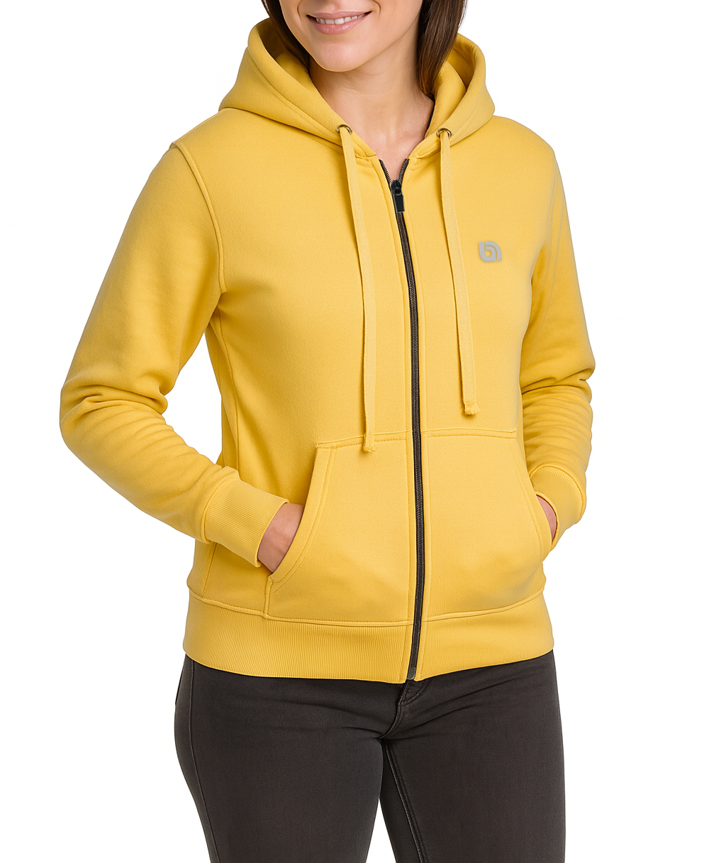 Bahob® Womens Ladies Plain Zip Up Hoodie Long Sleeve Sweatshirt Full Zip Top Soft Jumper Jacket Hoodies Top S-3XL