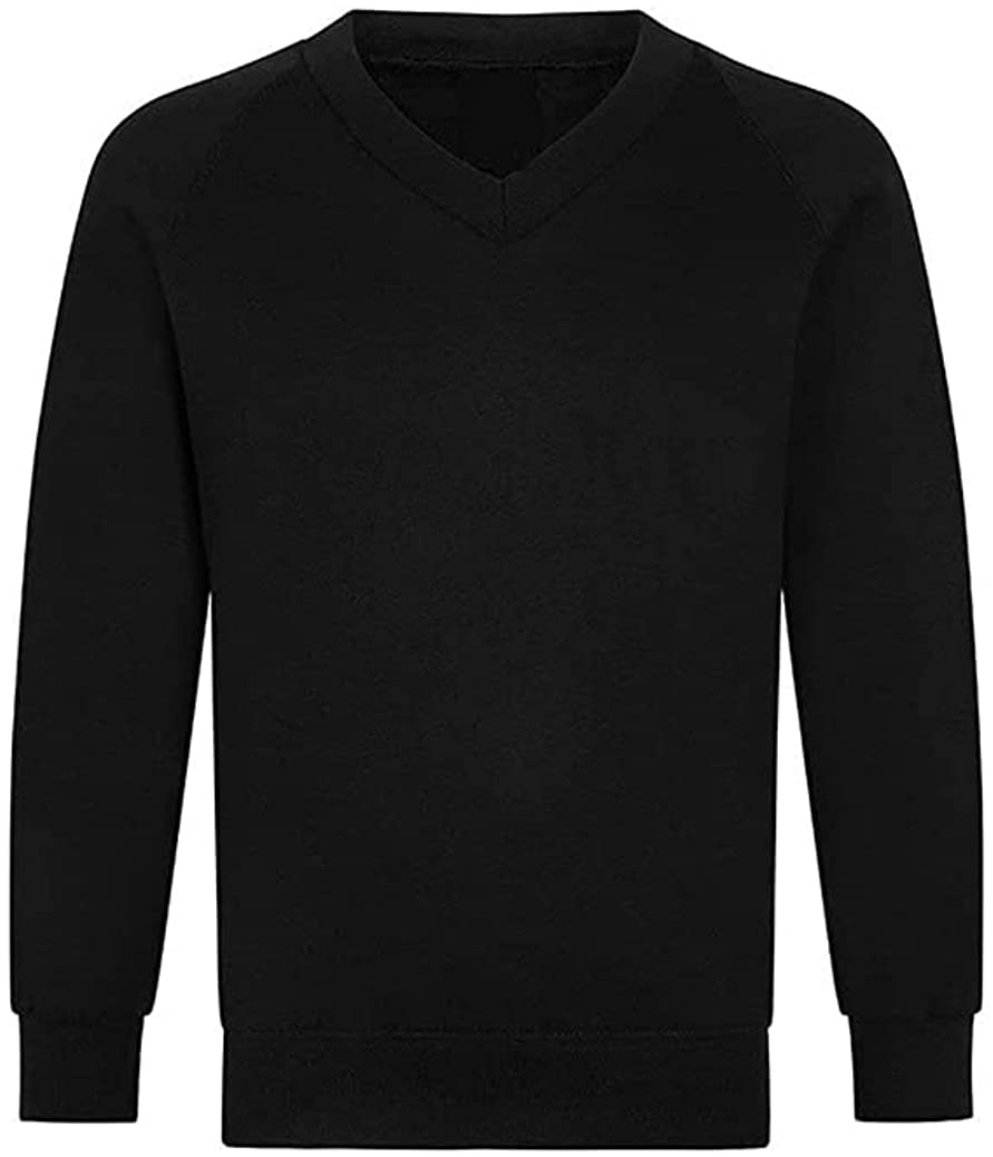 School Jumper V Neck Fleece Sweatshirt Uniform Back