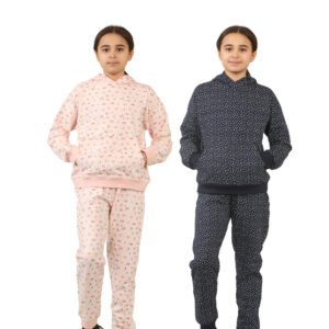 Bahob® 1 & 2 Pack Girls Tracksuits Set Printed Hoodie and Tracksuit Jogging Bottoms, Kids Track Suits Activewear Sets for Girls 5-14 Years