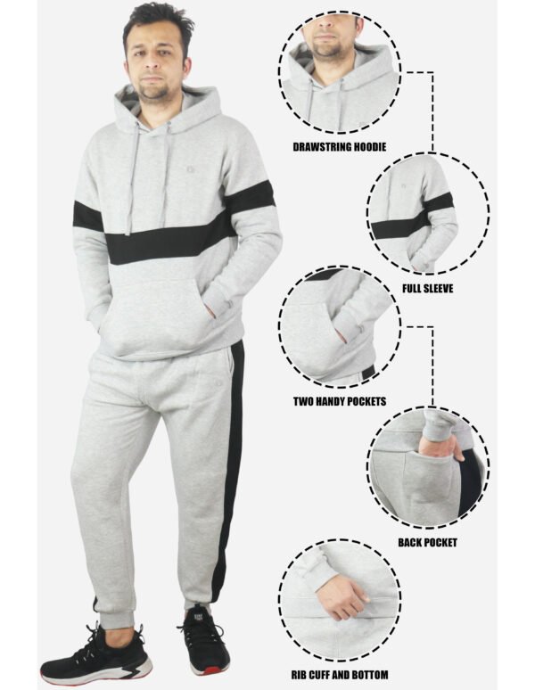 Bahob® Men's Tracksuit Set Full Sleeve Fleece Hoodie Top Jogging Bottoms Joggers - Image 8