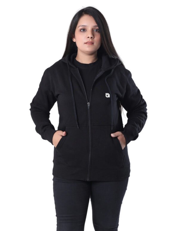 Bahob® Womens Ladies Plain Zip Up Hoodie Long Sleeve Sweatshirt Full Zip Top Soft Jumper Jacket Hoodies Top S-3XL - Image 2
