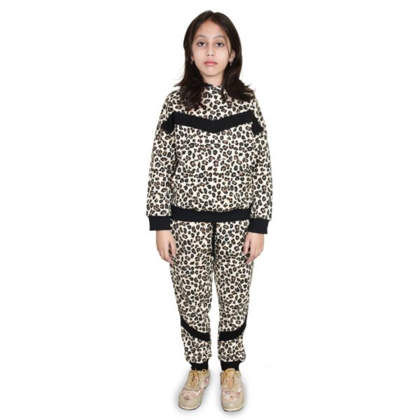 Bahob® 1 Pack Girls Tracksuits Set Cheetah Print Hoodie and Tracksuit Jogging Bottoms Kids Track Suits Activewear Sets for Girls 5-14 Years - Image 2
