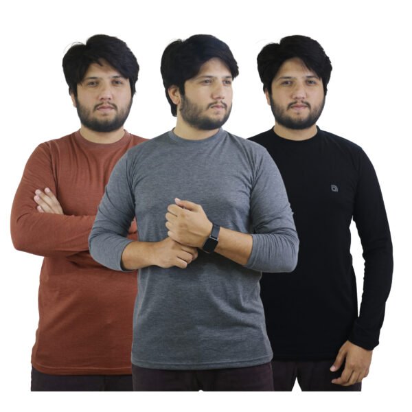 Bahob® 3 Pack Men's Long-Sleeved T-Shirt Round Neck T-Shirts Comfortable Crewneck Neck Tops for Men Soft Cotton S-3XL - Image 6
