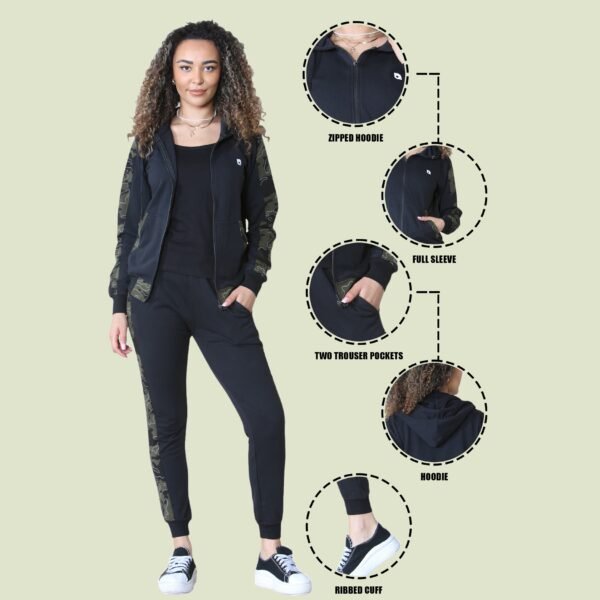 Bahob Women Pieces Terry Tracksuit Vest Hoodie and Jogger Track Suits Activewear Gym Wear Set S-XXL - Image 2