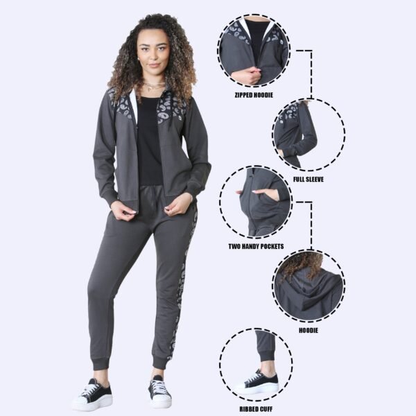 Bahob Women Pieces Terry Tracksuit Vest Hoodie and Jogger Track Suits Activewear Gym Wear Set S-XXL - Image 5