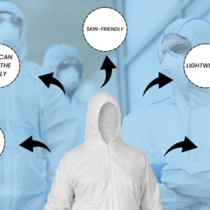 Bahob® 5 Pack Protective Disposable Overall Paper Boiler Suit Coveralls Protection Suit Elasticated hood, Cuffs and Ankles