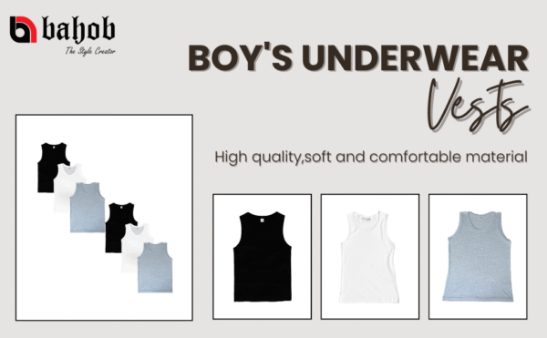 Bahob® 6 Pack Boy's Underwear Vests Soft Cotton Tank Tops Kids Sleeveless Vests Undershirts 100% Cotton - Image 8
