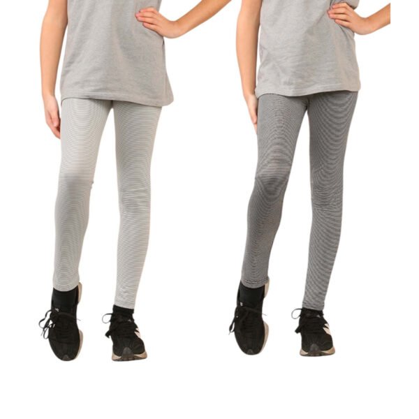 Bahob® 2 Pack Girl’s Leggings Pants for Kids Full Length Skin Tight, Stretch Fit Cotton Legging 5-6 to 13-14 Years - Image 3