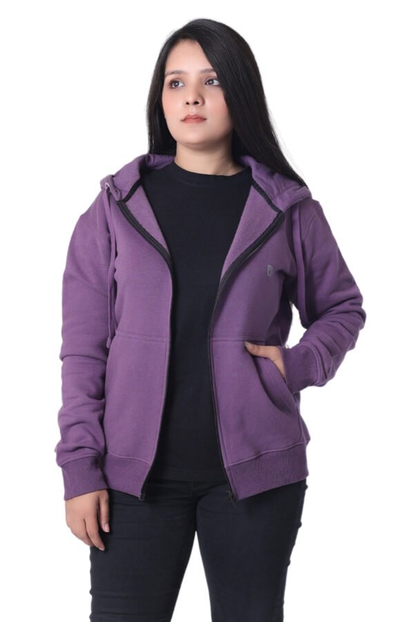Bahob® Womens Ladies Plain Zip Up Hoodie Long Sleeve Sweatshirt Full Zip Top Soft Jumper Jacket Hoodies Top S-3XL - Image 11