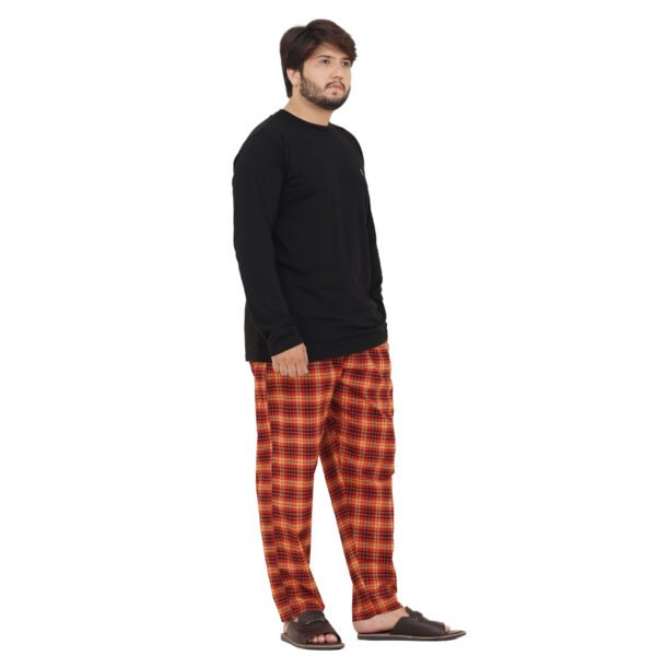 Bahob® Men's Pajamas Sets, Men Pjs Long Sleeve Loungewear Set for Men Check Bottoms Soft Cotton Sleepwear Suits Nightwear Top and Bottom S-3XL - Image 3