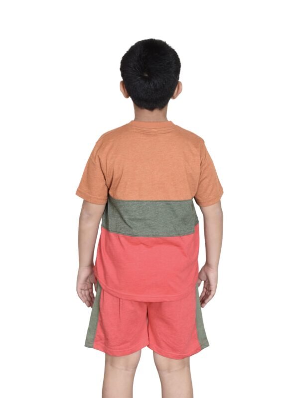 Bahob® Kids Short Set Top & Shorts Set Short Sleeves T Shirt Contrast Kids Short Set Top & Shorts Set Short Sleeves T Shirt Contrast Paneled Sports Summer Two Piece Outfit Set Children 3-14 Years - Image 5