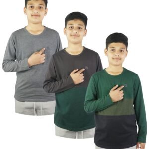Bahob® 3 & 6 Pack Boys Long Sleeved Top Round Neck Kids T Shirts Long-Sleeve T-Shirt Soft Cotton 3-14 Years