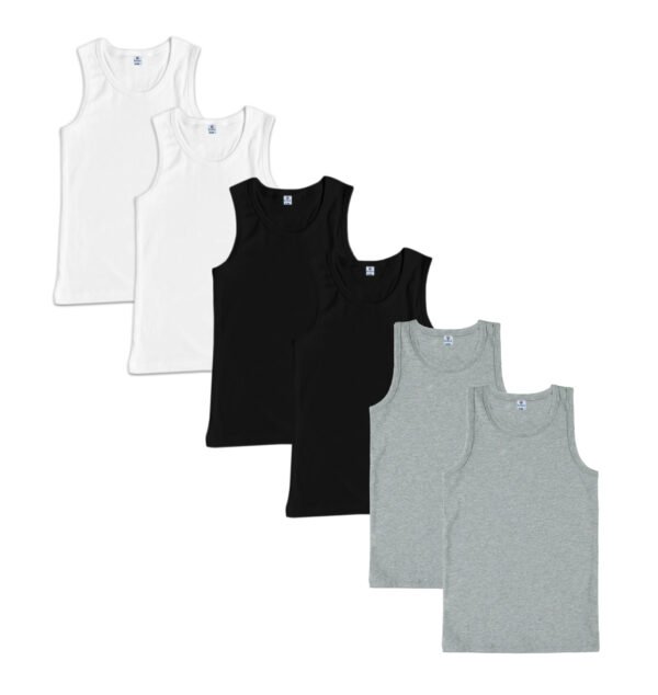 Bahob® 6 Pack Boy's Underwear Vests Soft Cotton Tank Tops Kids Sleeveless Vests Undershirts 100% Cotton - Image 2