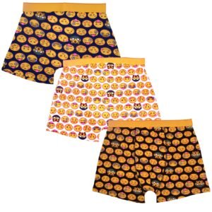 Bahob® 3 Pack Boys Boxer Shorts Funny Face Boxer Soft Cotton Underpants Boys Cotton Underwear
