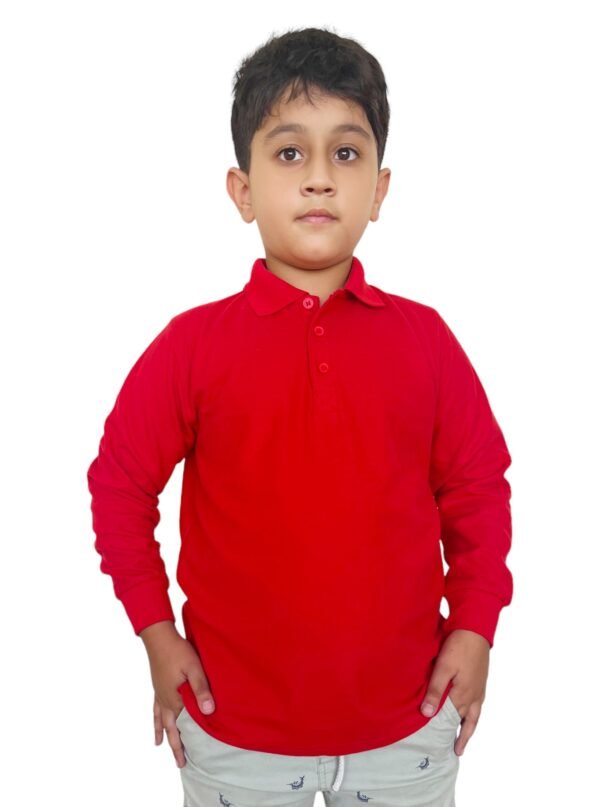 Bahob® 2 Pack Boys Girls School Uniform Polo Shirt Children's Plain Long Sleeve Polo Shirt PE Top 5-14 Years - Image 2