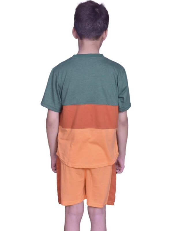 Bahob® Kids Short Set Top & Shorts Set Short Sleeves T Shirt Contrast Kids Short Set Top & Shorts Set Short Sleeves T Shirt Contrast Paneled Sports Summer Two Piece Outfit Set Children 3-14 Years - Image 7